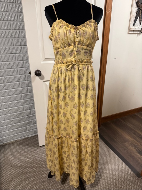 Patrons of Peace Dresses & Skirts - Patrons of Peace Yellow Floral Tiered Maxi Sundress